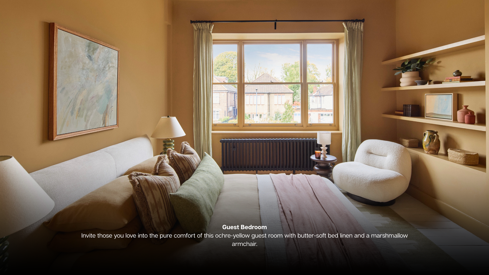 Living Room Make the most of cosy season in this living room where earth tones, velvet and wood creae warmth and spectacular windows frame garden views. Kitchen Island Take centre stage on a elect (12)