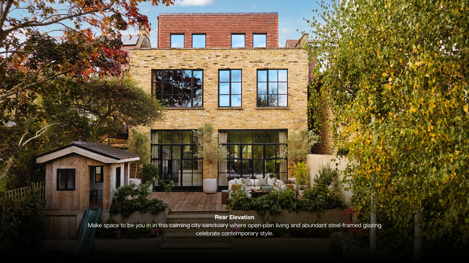 Living Room Make the most of cosy season in this living room where earth tones, velvet and wood creae warmth and spectacular windows frame garden views. Kitchen Island Take centre stage on a elect (7)
